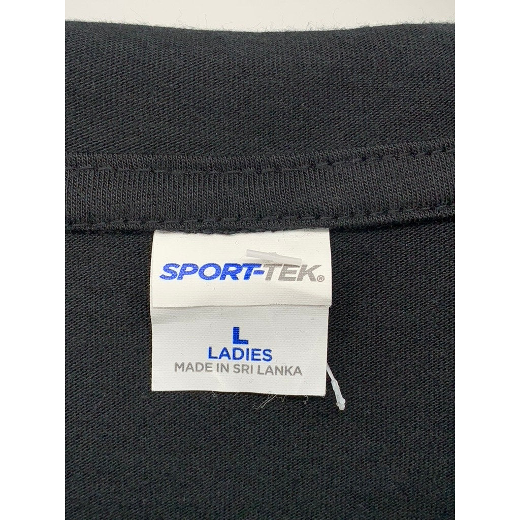 SPORT-TEK Women's Black Graphic Printed Lady Luck Hooded Sweatshirt SZ L