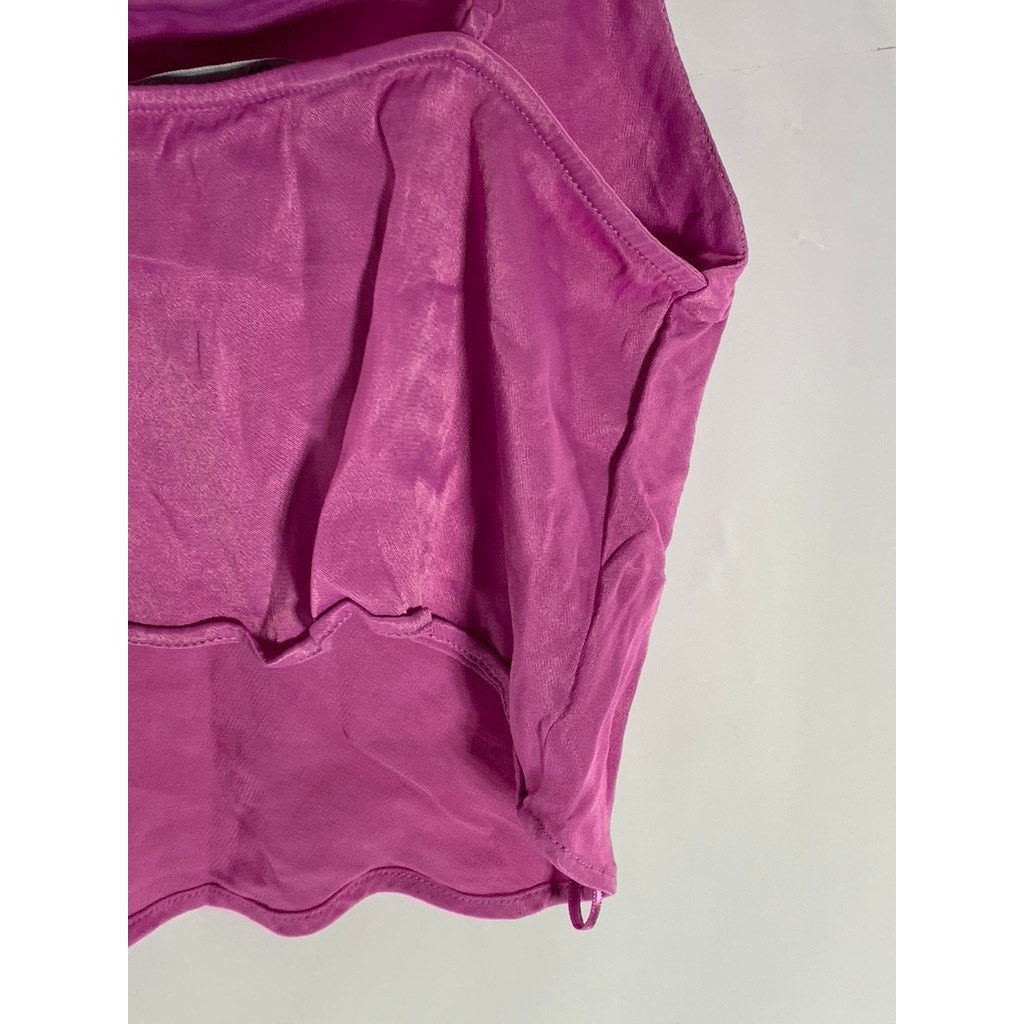 ZARA Women's Fuchsia Satin Adjustable Strap Cowl neck Camisole SZ XS