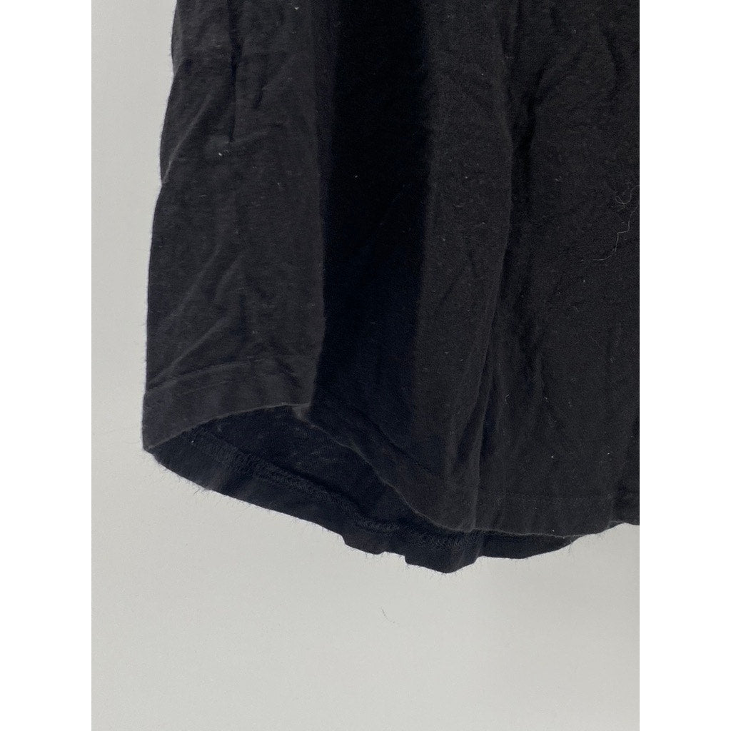 DEX Women’s Black Lace-Up Crewneck Short Sleeve Top SZ S
