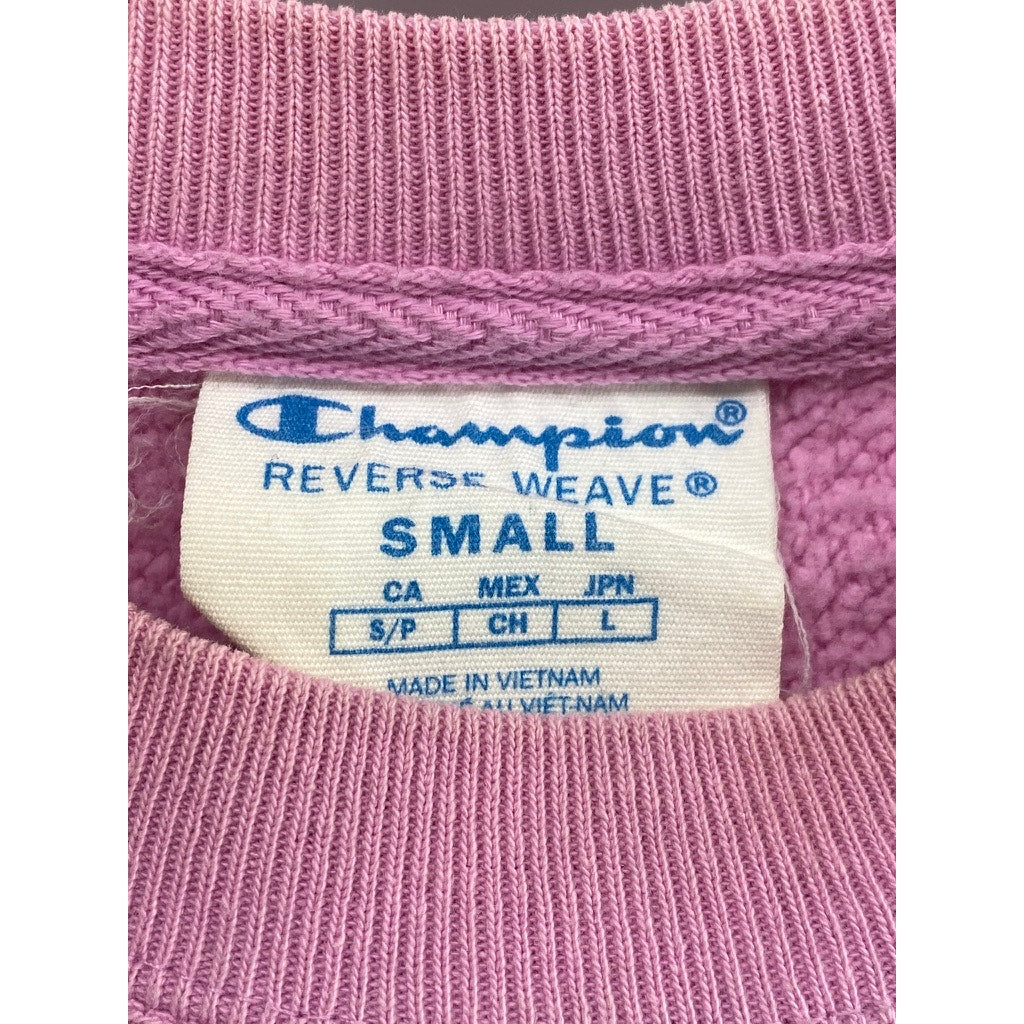 CHAMPION Women's Vintage Pink Reverse Weave Crewneck Cutoff Sweatshirt SZ S