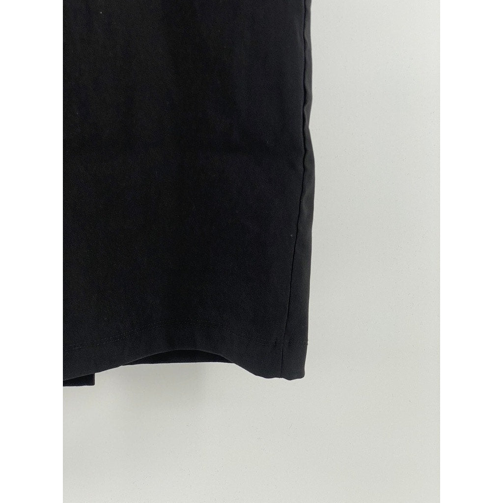 IRIS Women's Black Solid Straight Knee Length Pencil Skirt SZ M