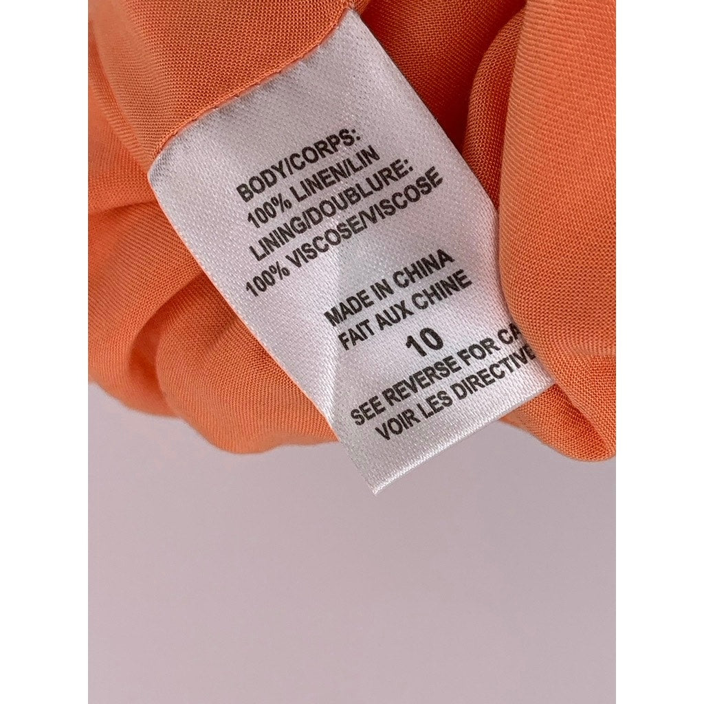 CAMI NYC Women’s Orange Linen High Rise Shorts SZ 10