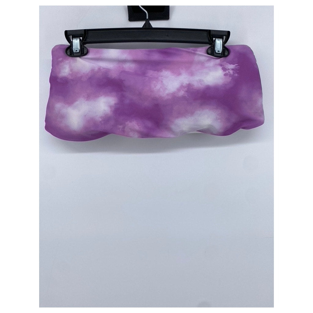 UNBRANDED Women's Purple Tie-Dye Strapless Swim Top SZ S