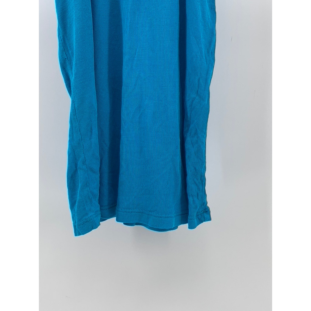 UNBRANDED Women's Blue Ribbed Crewneck Casual Tank Top SZ S