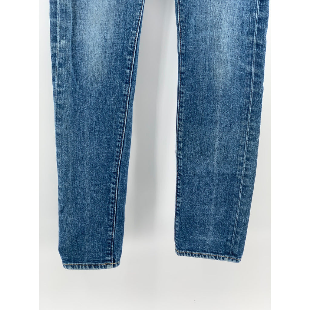 ABERCROMBIE & FITCH Men's Dark Blue Denim Distressed Slim-Leg Jeans SZ 28X30