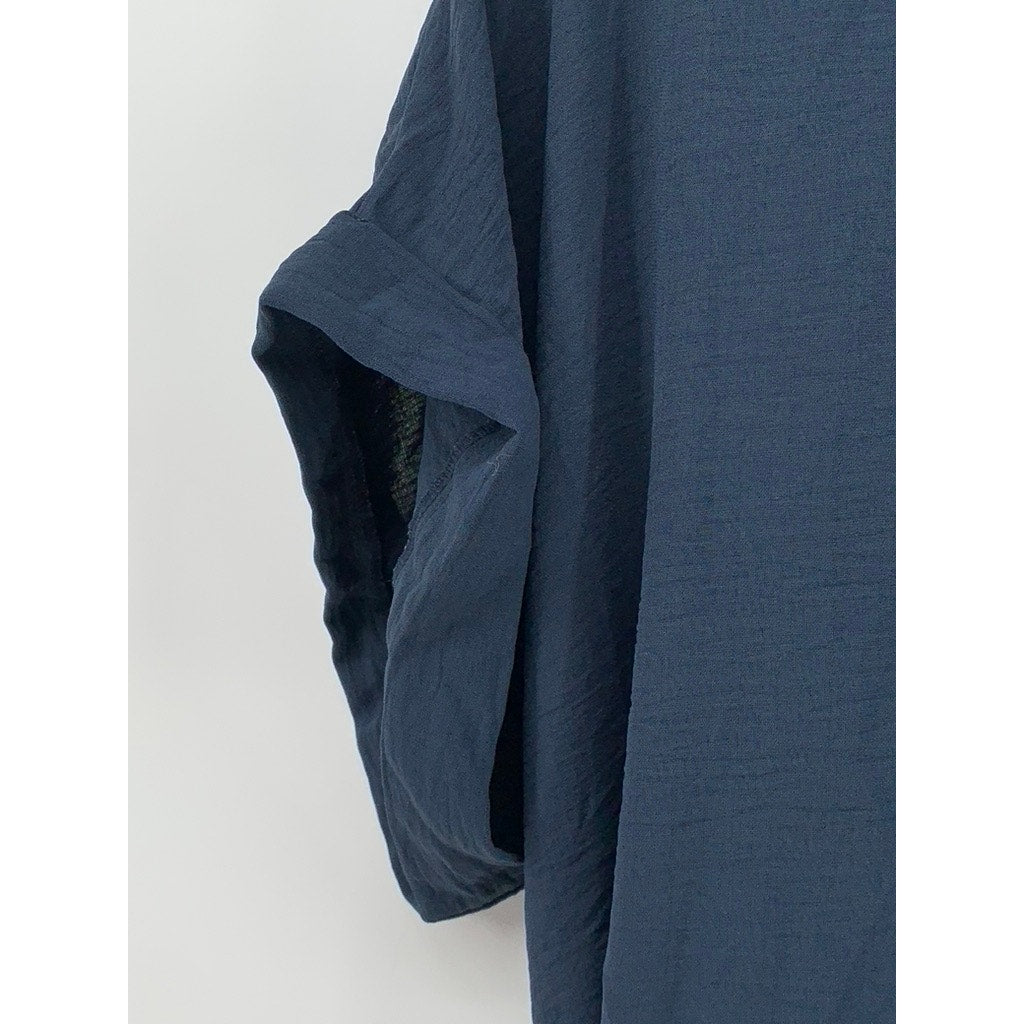 WORTHINGTON Women's Blue Button-Up Short Sleeve Belted Dress SZ L