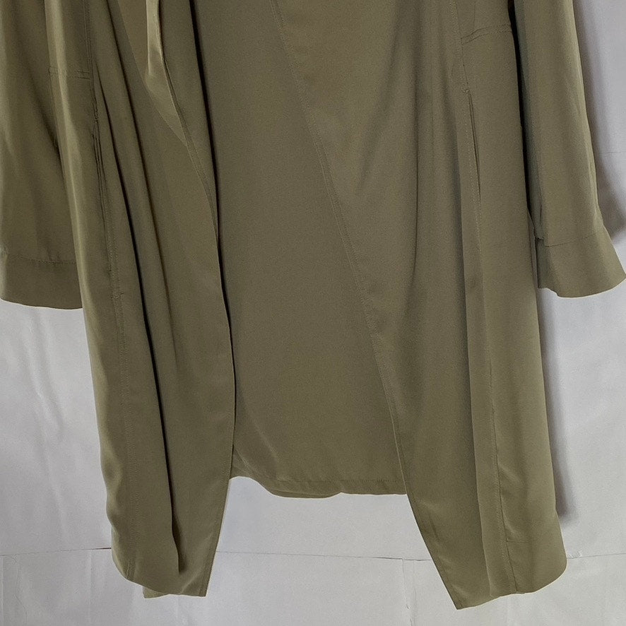 BABATON Women's Beige Open-Front Flowy Modern Belted Trench Coat SZ XXS
