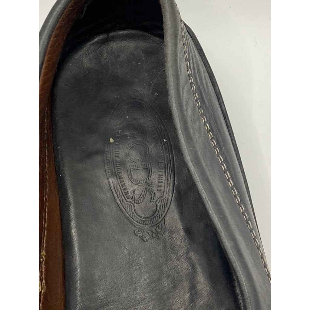 TOD'S Men's Black Vibram Leather Slip-On Loafers SZ 9.5