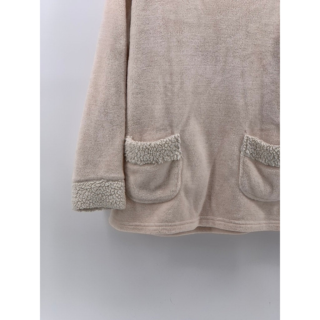 LOVE HIP Women's Light Pink Fleece Sherpa Lined Crewneck Sweater SZ M-L