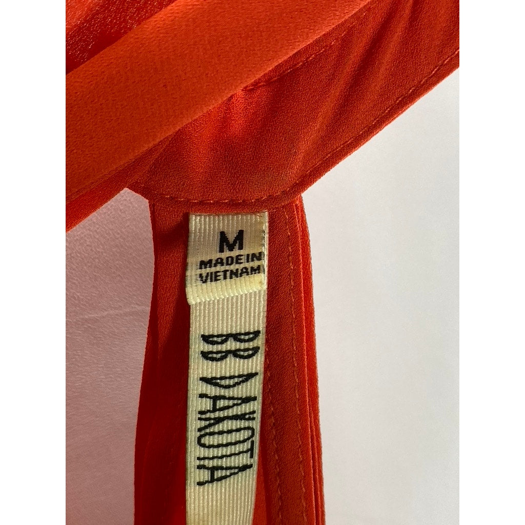 BB DAKOTA Women’s Orange Back Keyhole Layered Crewneck Tank Top SZ M