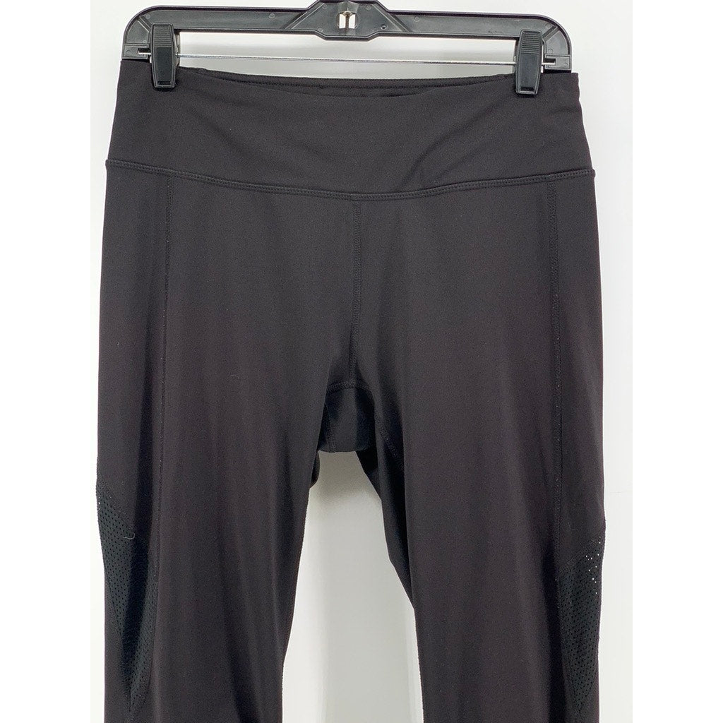 REEBOK Women's Black Solid High-Rise Capri Leggings SZ M
