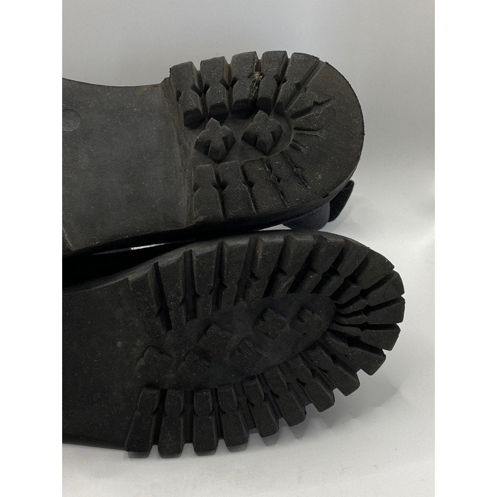 Women’s Navy Blue Faux Suede Round-Toe Lug-Sole Ankle Boots SZ 7