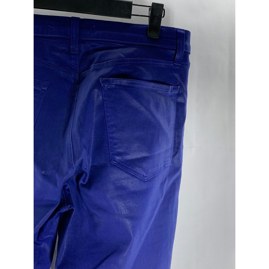 J BRAND Women's Coated Celeste Blue Alana High-Rise Cropped Skinny Pant SZ 30