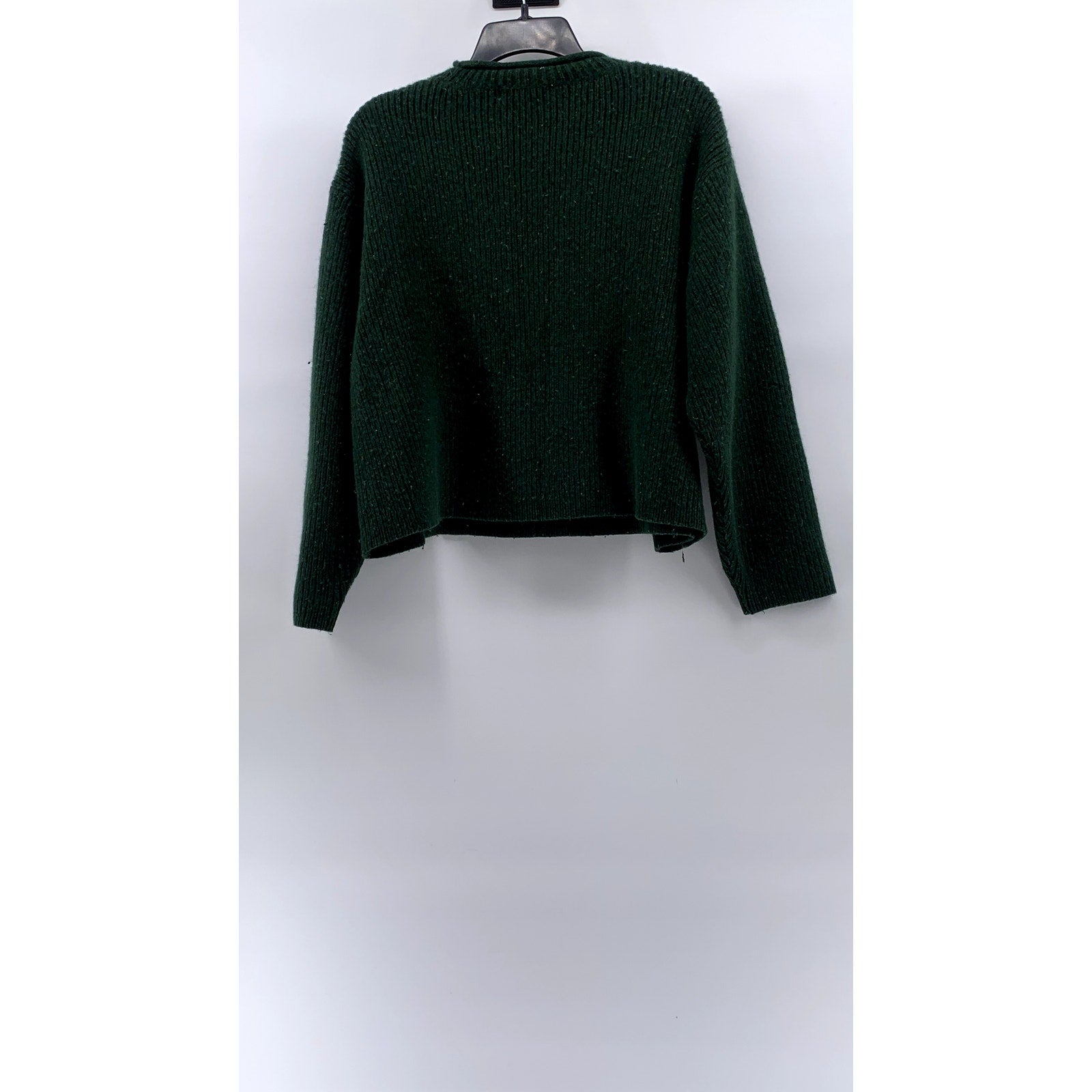 EDDIE BAUER Women's Vintage Forest Green Crewneck Wool-Blend Knit Sweater SZ XL