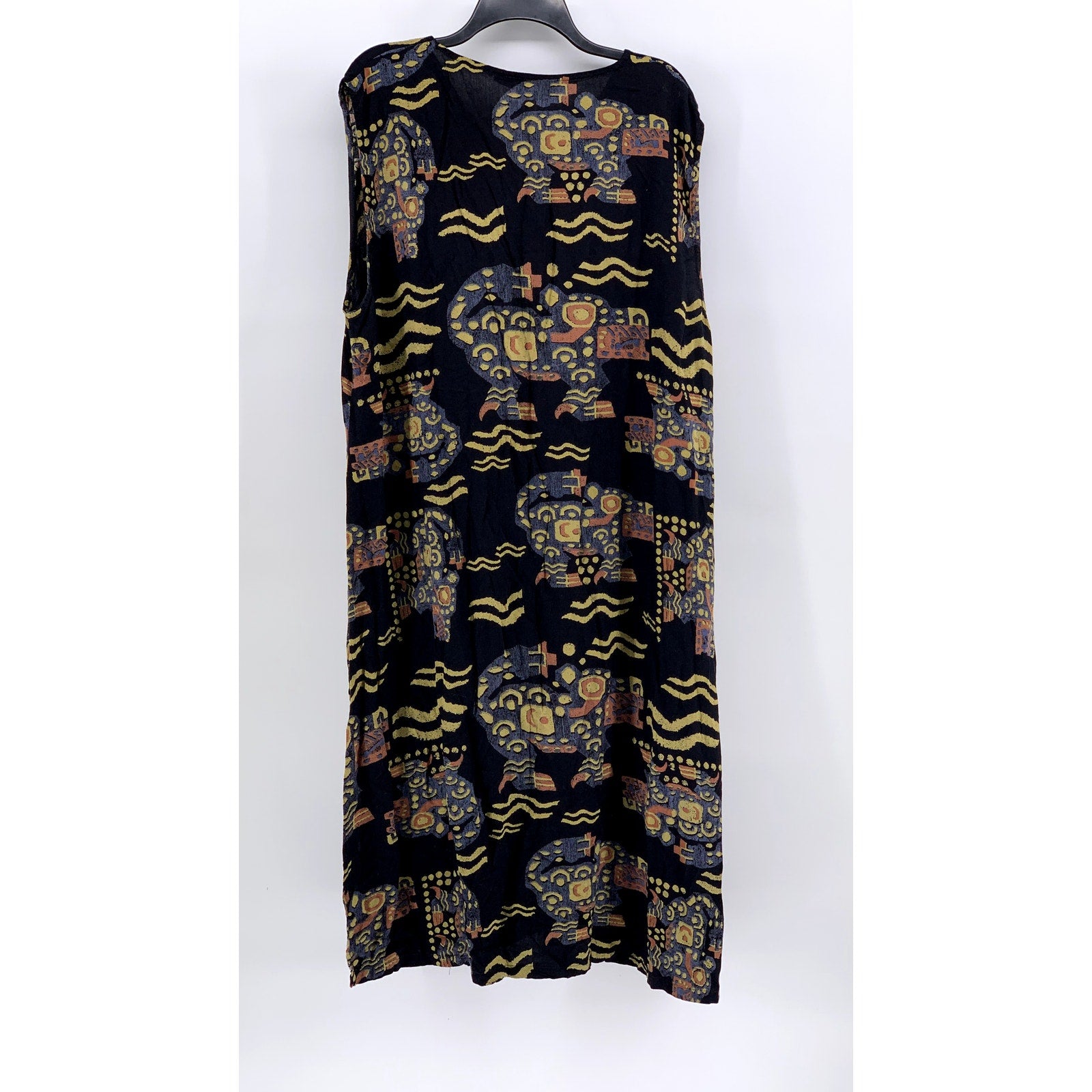 NEW OPTIONS PLUS Women's Navy Printed Short Sleeve Dress SZ 2X