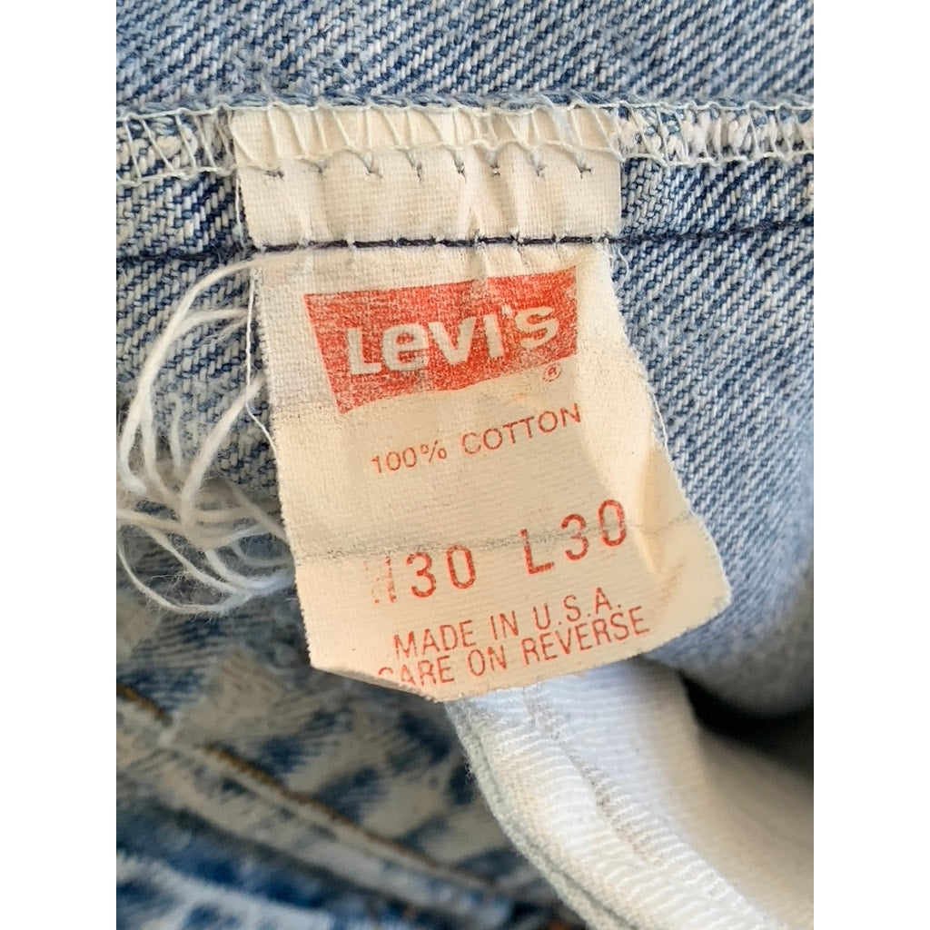 LEVI'S Men's Light Wash Distressed Denim Straight-Leg Five-Pocket Jean SZ 30X30