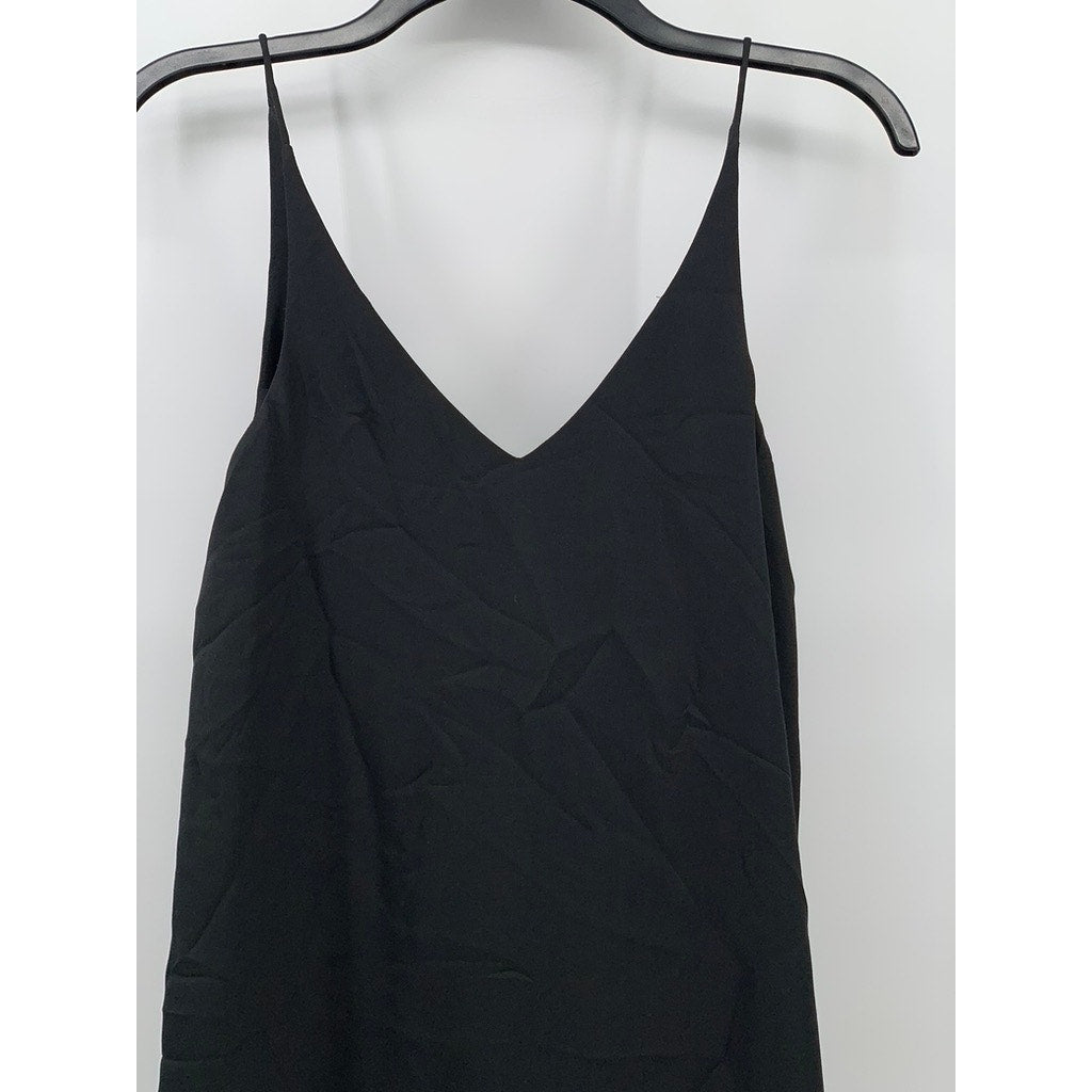 GRANA Women's Black Chinese Silk Cami Knee Dress SZ 2XS