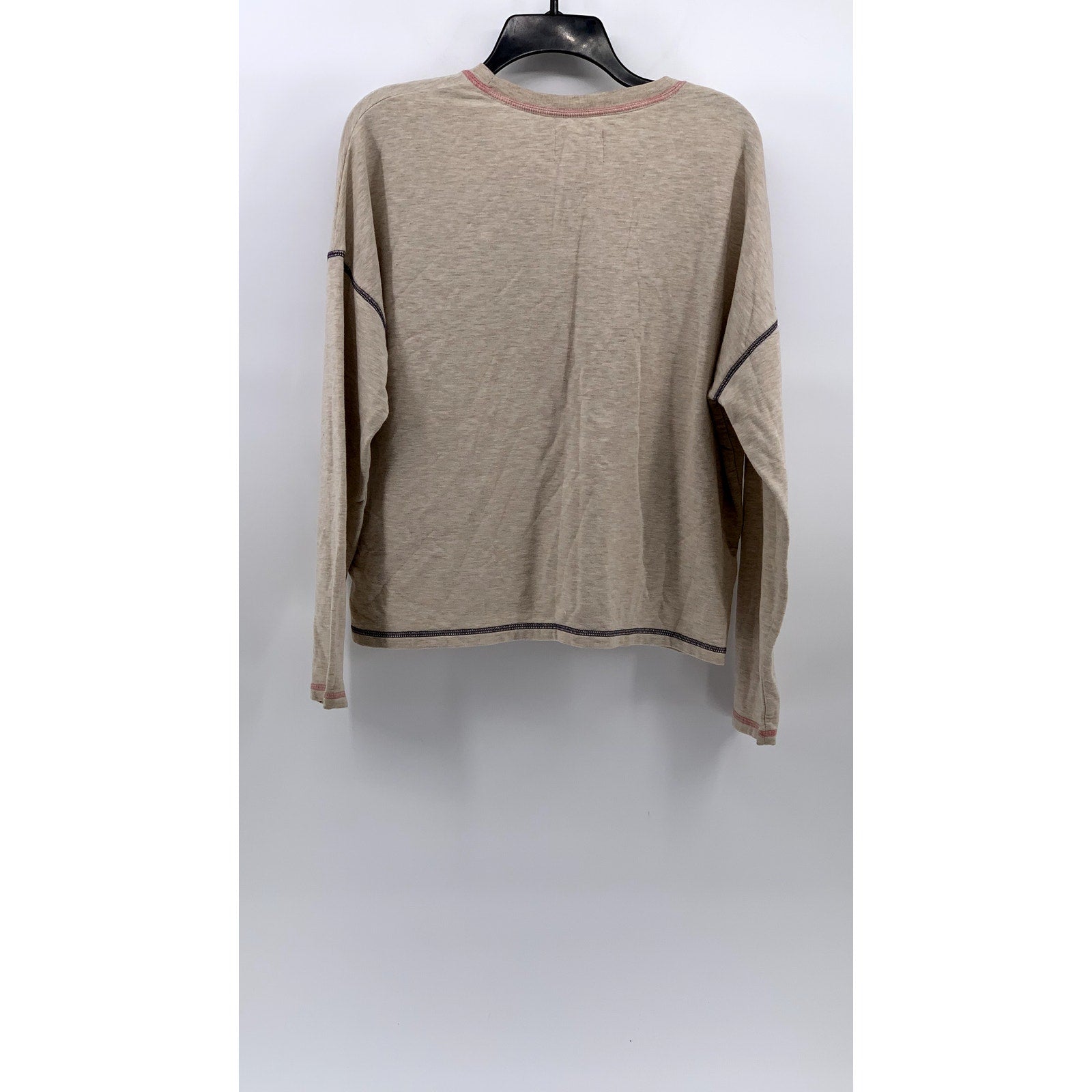 MADEWELL Women's Beige MWL Superbrushed Contrast-Stitched Sweatshirt SZ M