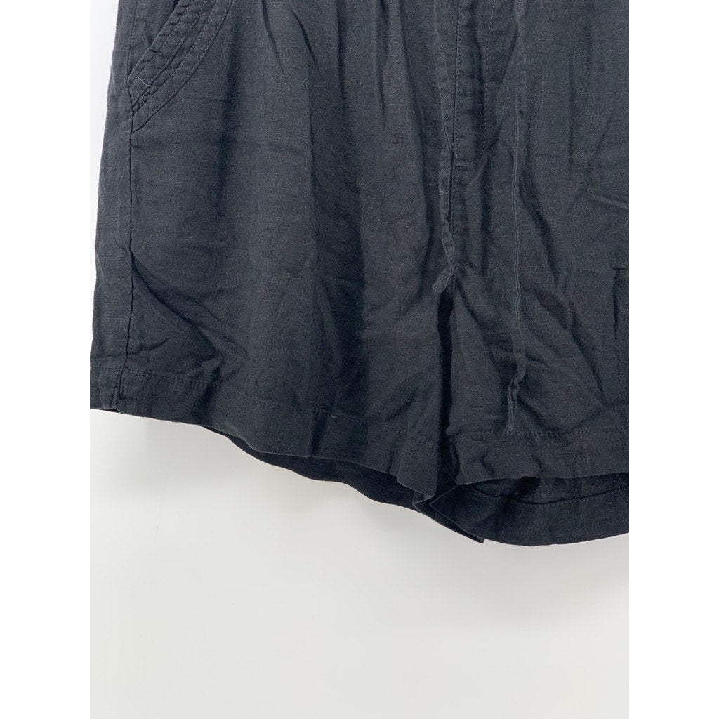 BRIGGS Women's Black Linen Blend Casual Shorts SZ XL