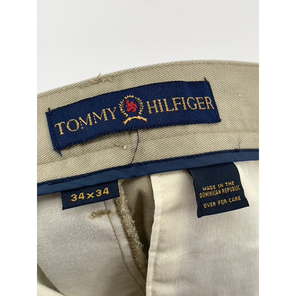 TOMMY HILFIGER Men's Vintage Tan Regular-Fit Straight Leg Pant SZ 34X34