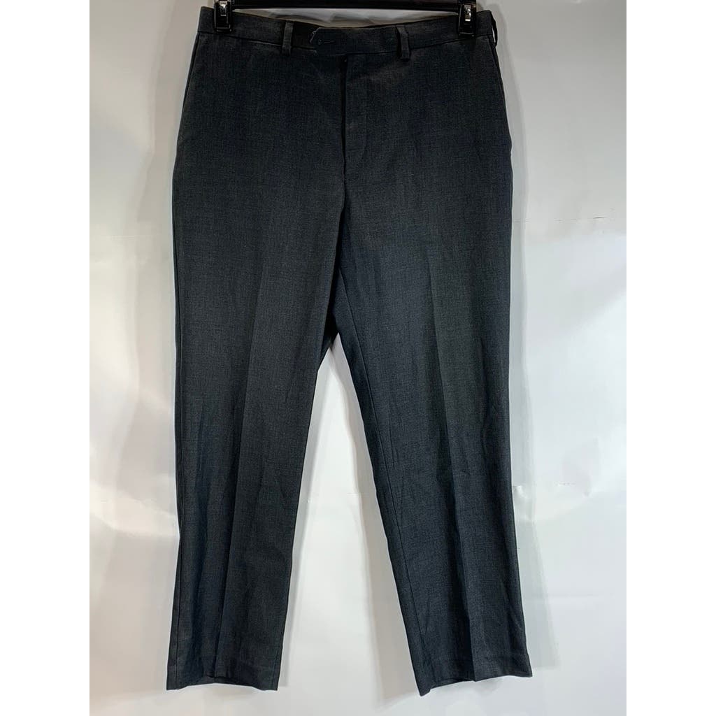 JOHN HENRY Men's Heather Charcoal Classic Fit Flat Front Trouser Pants SZ 36x30