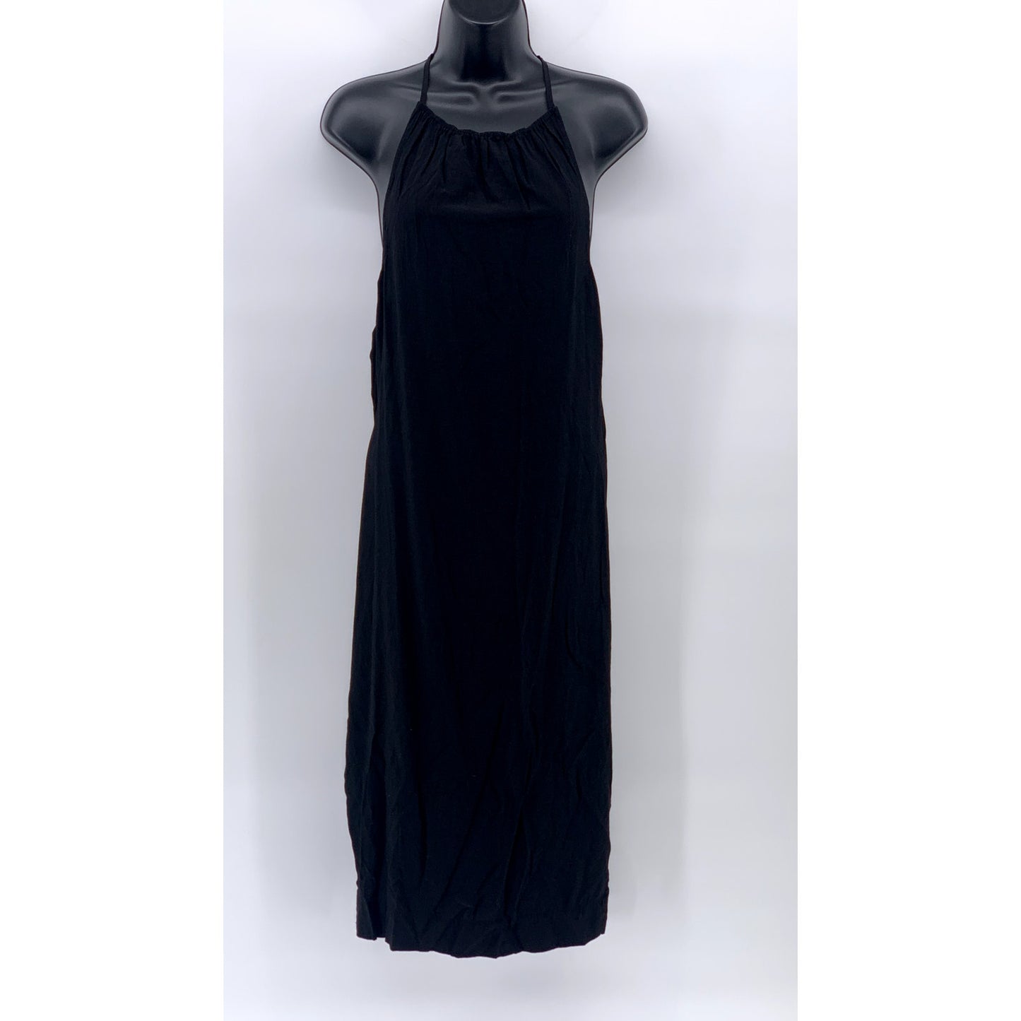 SILENCE + NOISE Women's Black Sleeveless Halter  Maxi A-Line Dress SZ M