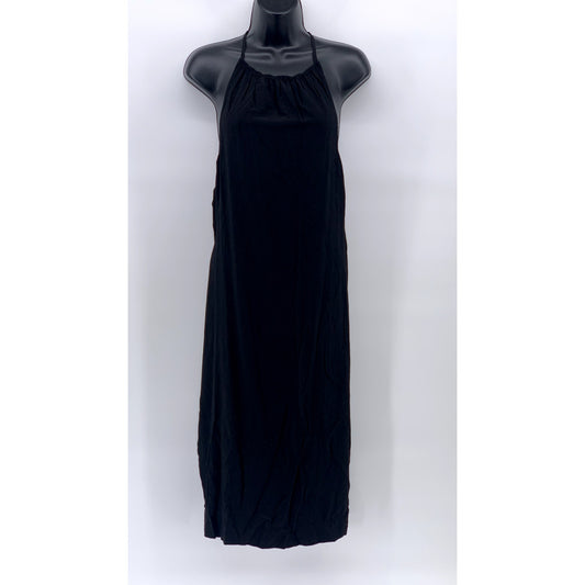 SILENCE + NOISE Women's Black Sleeveless Halter  Maxi A-Line Dress SZ M