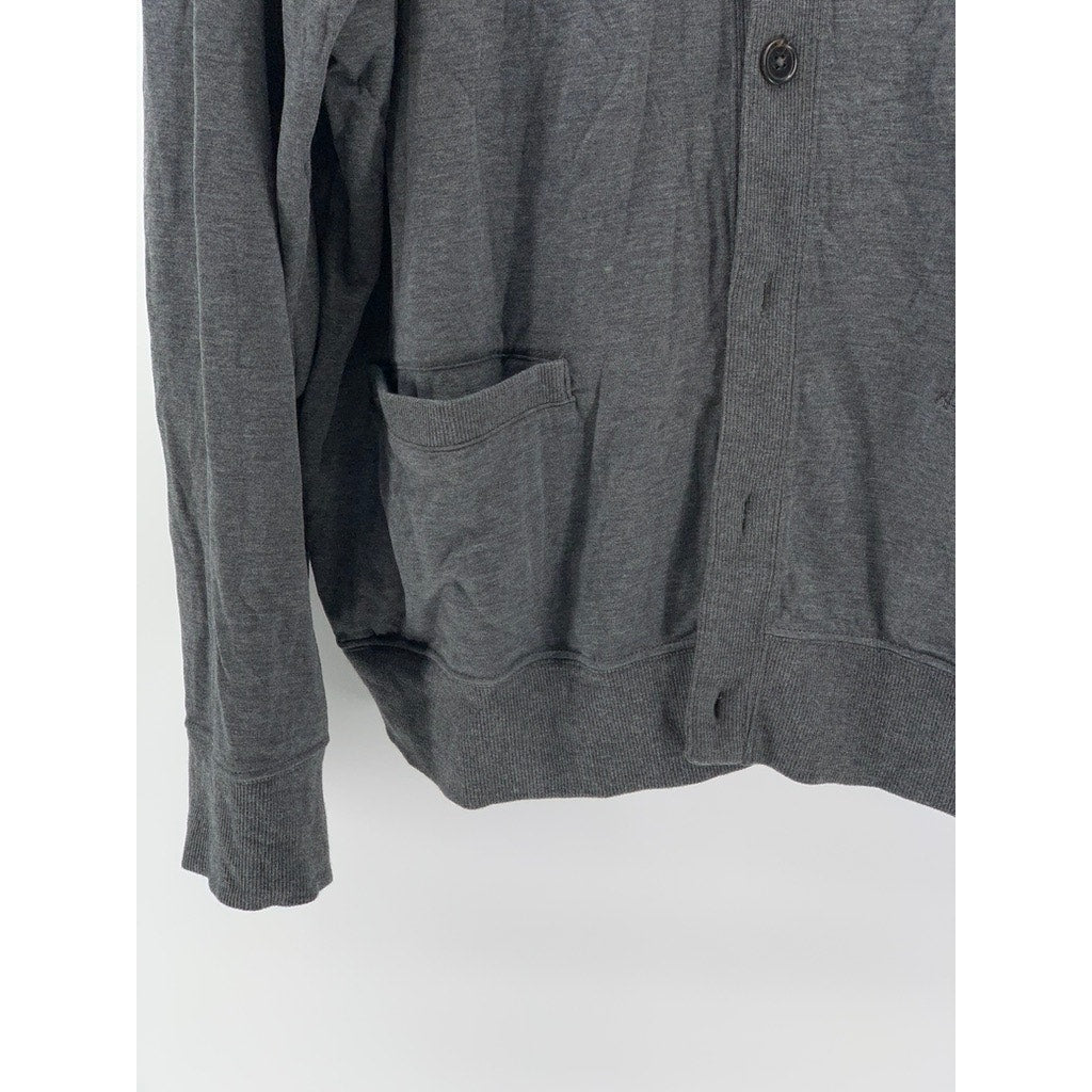POLO RALPH LAUREN Men's Charcoal Luxury Shawl-Collar Button-Up Cardigan SZ XL