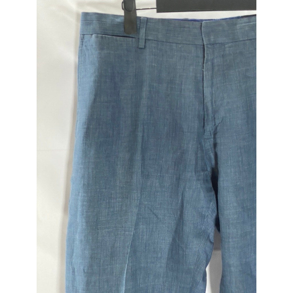 BANANA REPUBLIC Men's Blue Chambray Classic-Fit Linen Pant SZ 32X32