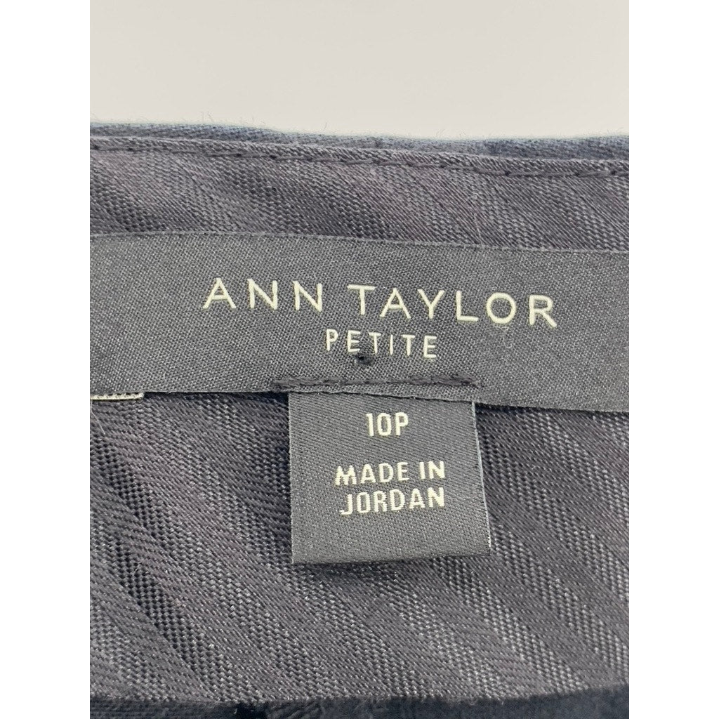 ANN TAYLOR Women's Petite Black Cuffed Cropped Pants SZ 10P