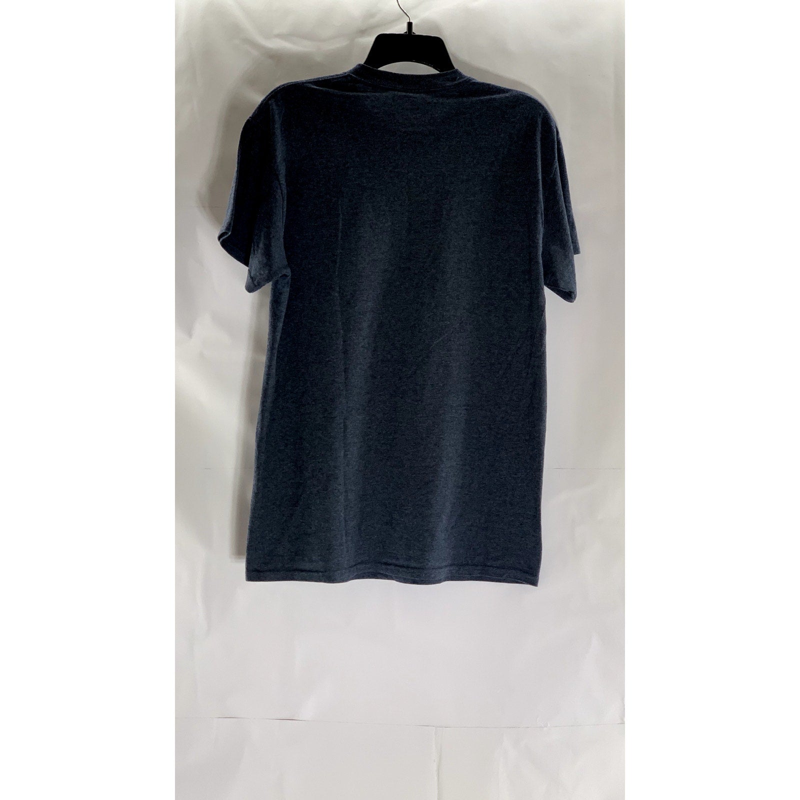 GILDAN Men's Blue Custom Words Fail Music Speaks Graphic Crewneck T-Shirt SZ M