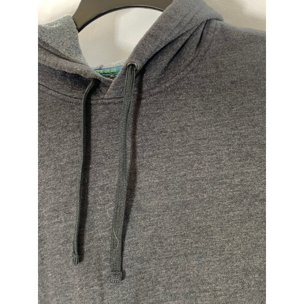TEK GEAR Men's Gray Heather UltraSoft Fleece Lightweight Pullover Hoodie SZ L