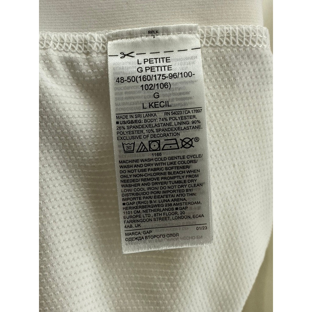 GAP Women's Petite Off-White Eclipse Front Split Hem Active Skort SZ L