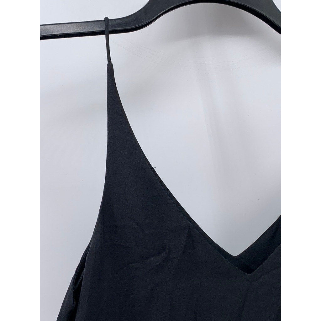 GRANA Women's Black Chinese Silk Cami Knee Dress SZ 2XS