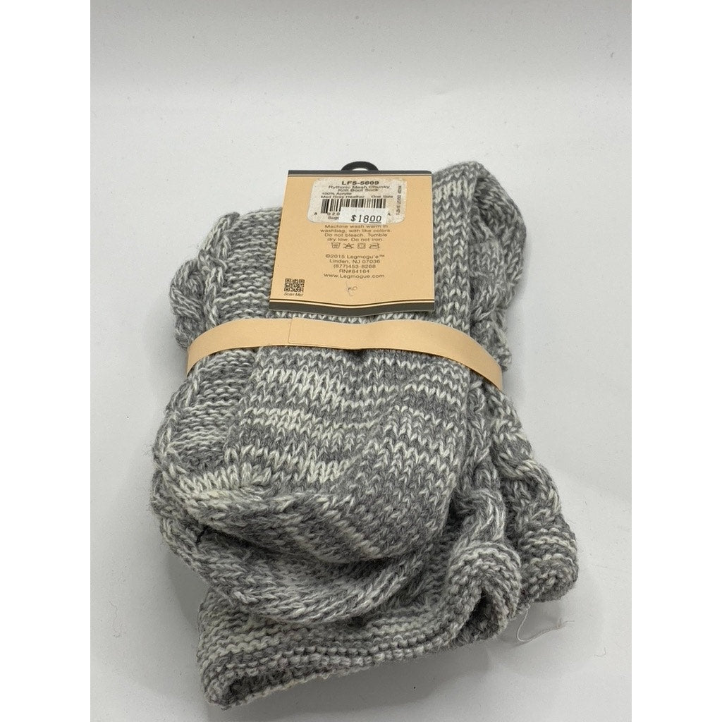 LEGMOGU'E Women's Heather Gray Rhythmic Chunky Knit Textured Boot Socks SZ OS