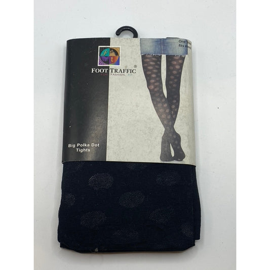 FOOT TRAFFIC Women's Black Circle Sheer Stretch Pull-On Tights SZ OS