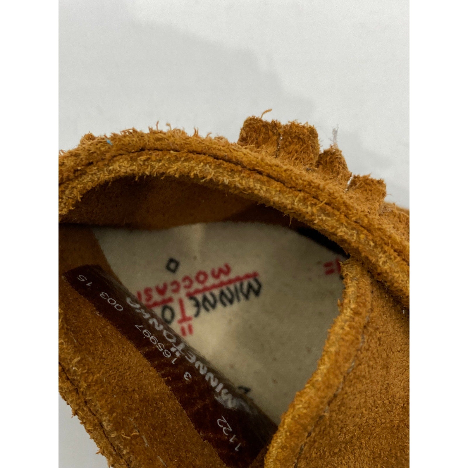 MINNETONKA Infant Girls' Brown Leather Pull-On Moccasin Shoes SZ 3