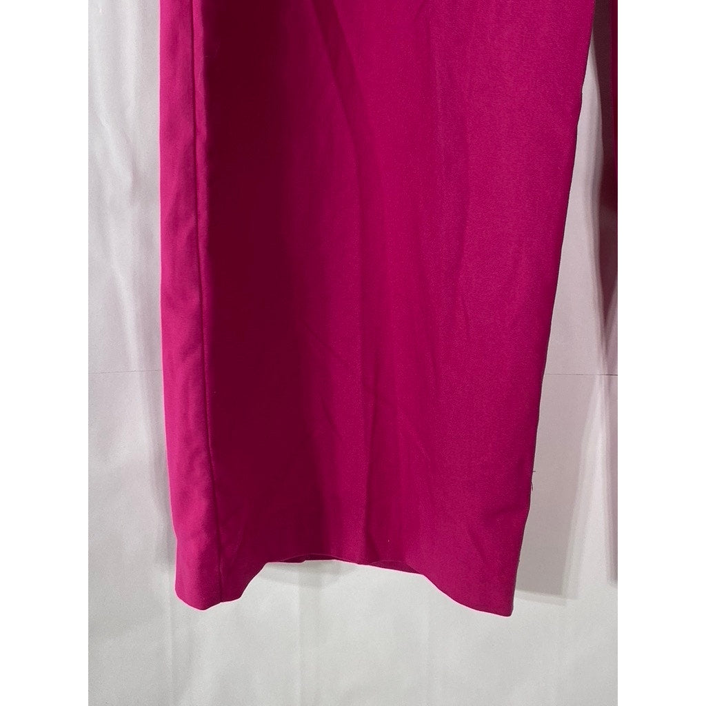 ZARA Women's Pink Wide Leg High-Rise Relaxed-Fit Trousers SZ M