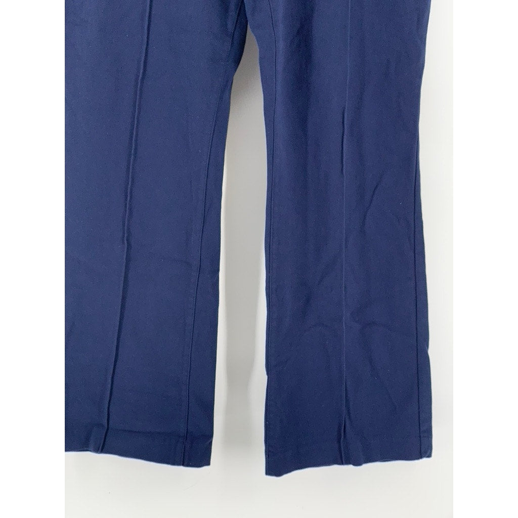 NINE WEST Women's Navy Solid Kick Flare High-Rise Pants SZ XL