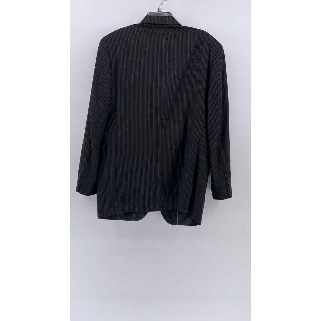 PAOLO GIARDINI Men's Black Pinstripe 3-Button Notch Collar Blazer SZ 40R