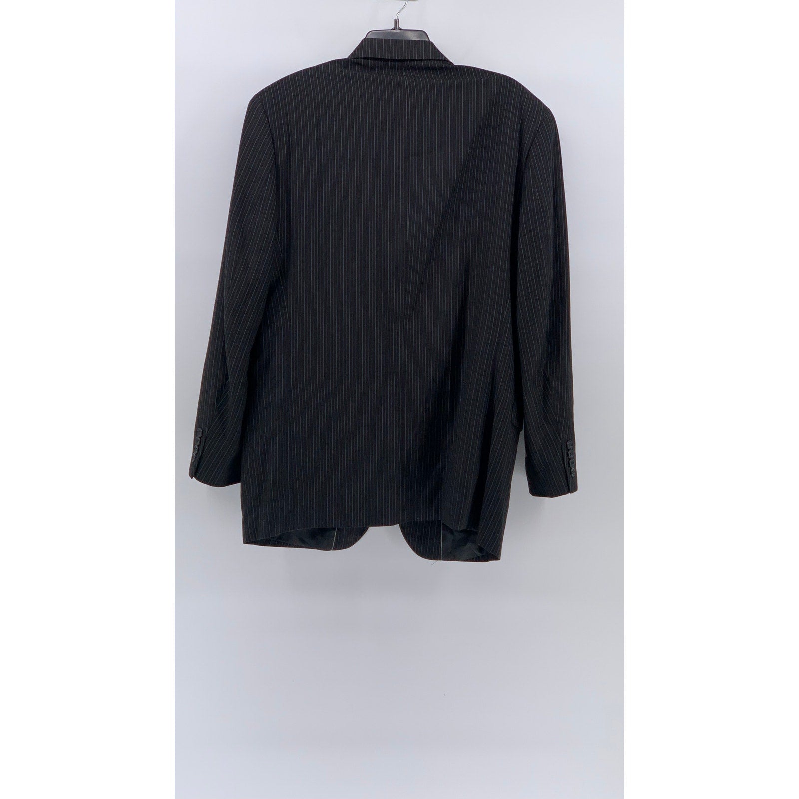 PAOLO GIARDINI Men's Black Pinstripe 3-Button Notch Collar Blazer SZ 40R