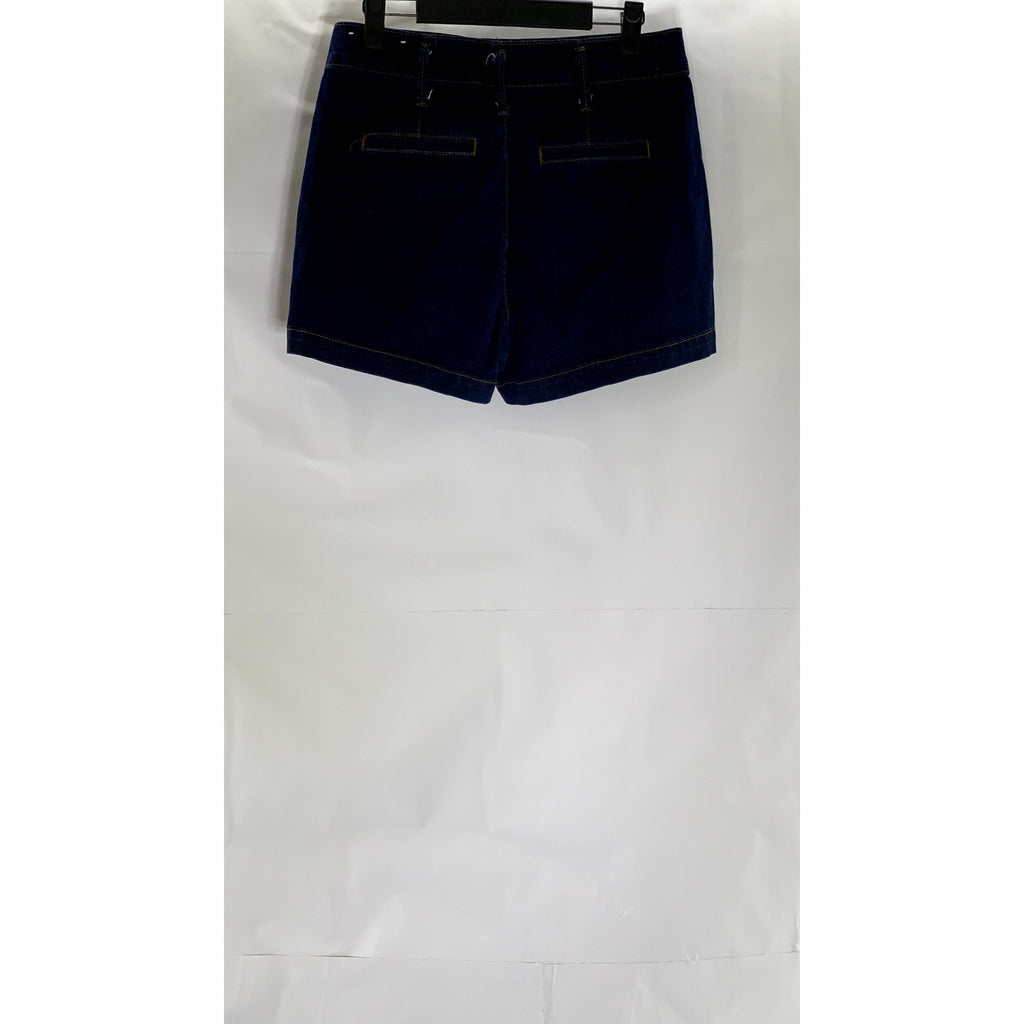 LOFT Women's Dark Blue Rinse Wash Patch Pocket High-Rise Denim Shorts SZ 25