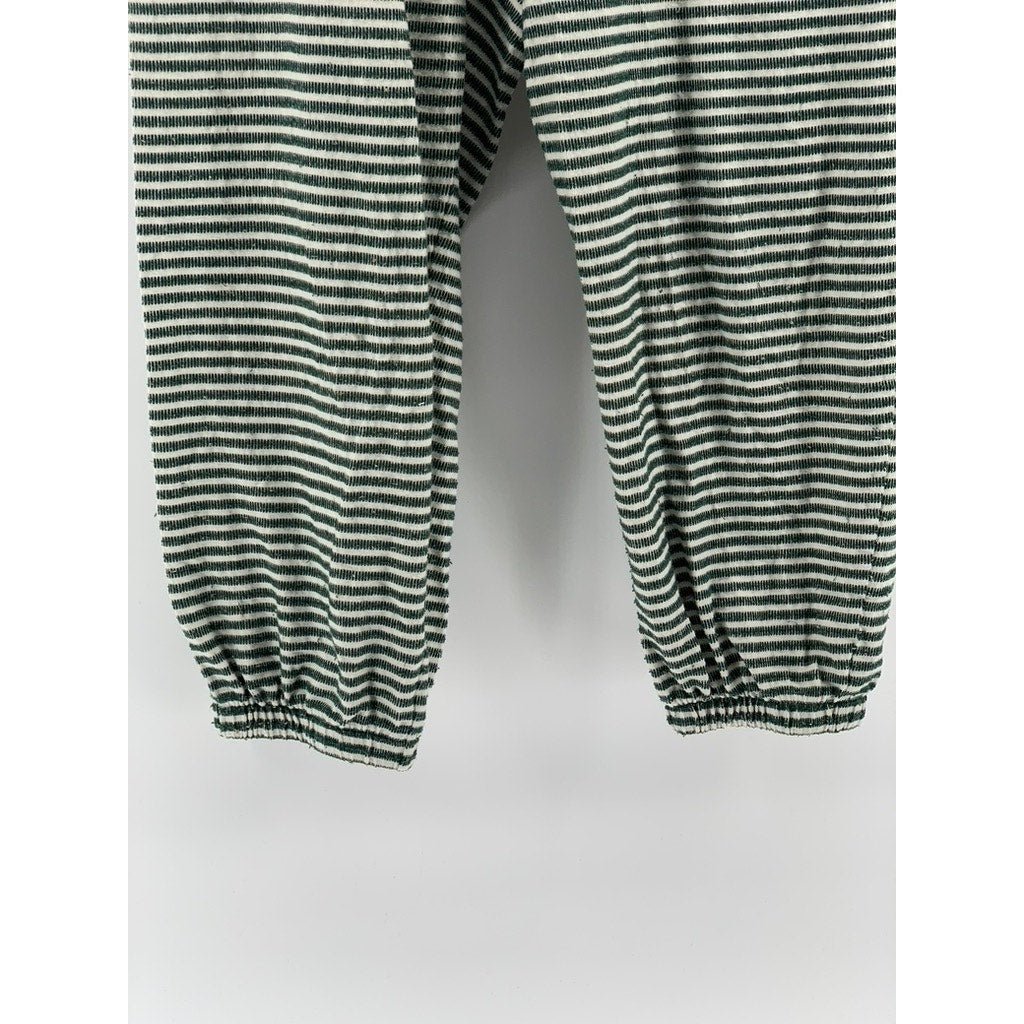 MADEWELL Women's Green-White Striped Saunter Sleep Pajama SZ M