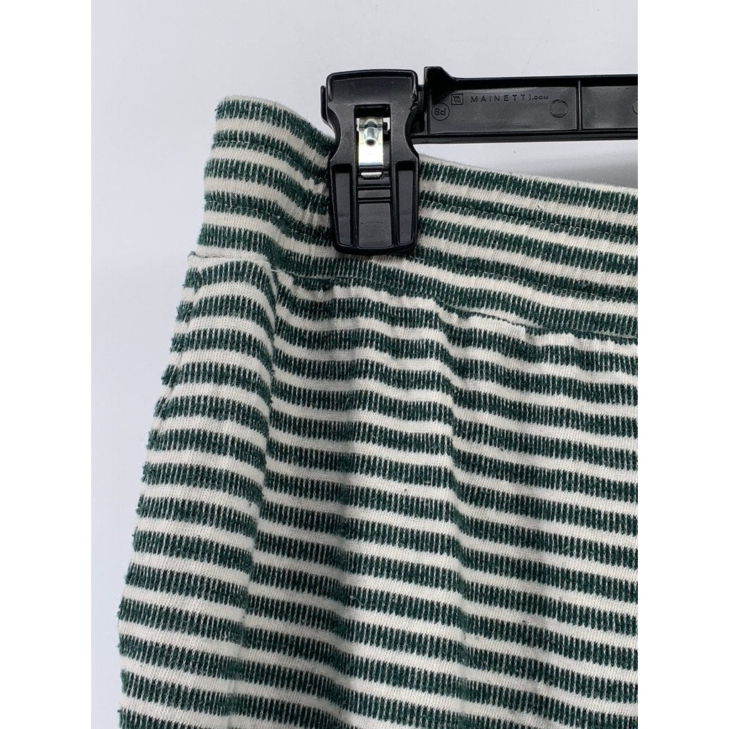 MADEWELL Women's Green-White Striped Saunter Sleep Pajama SZ M