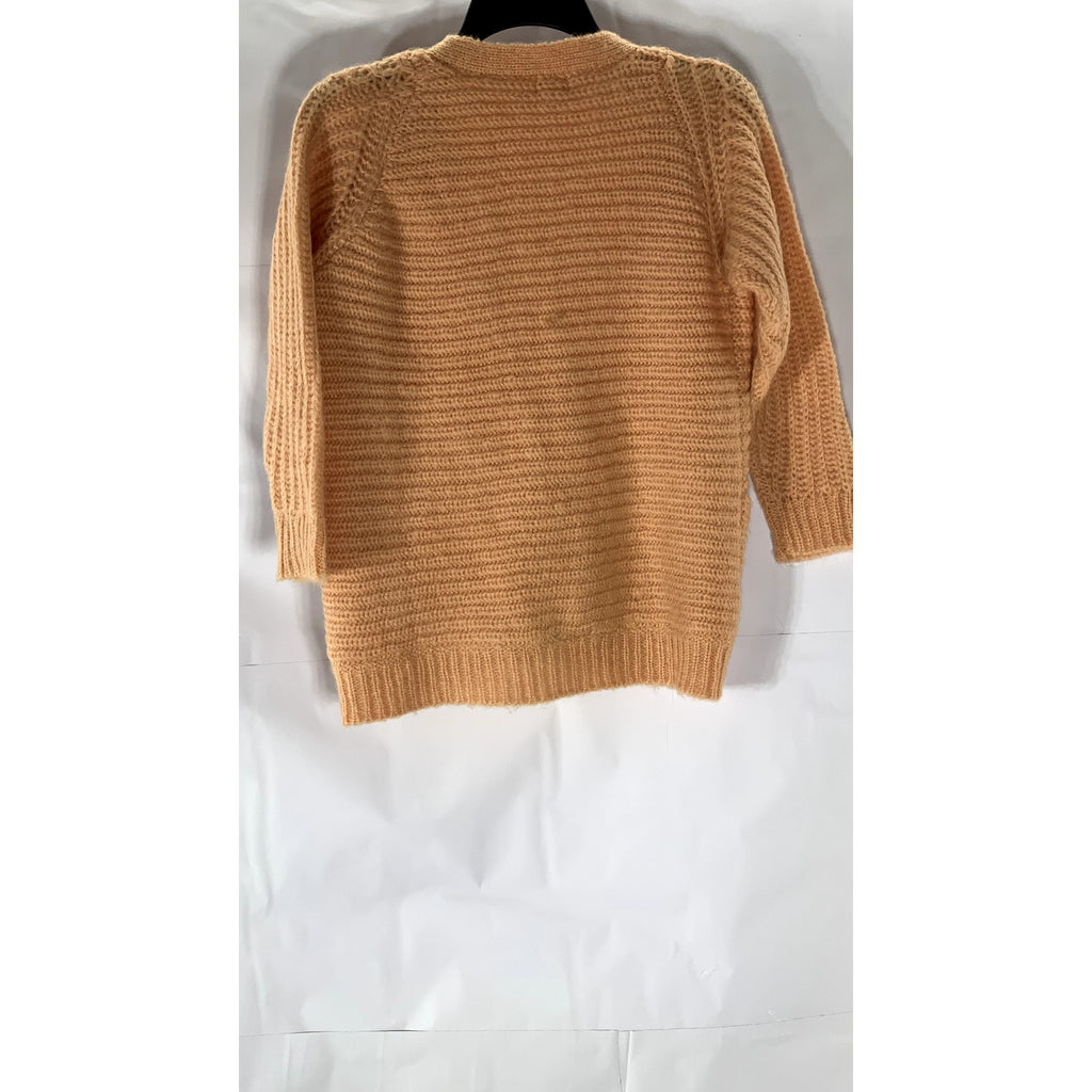 MORLEY Girls' Peach Knit V-Neck Relaxed Fit Button-Up Cardigan SZ 10