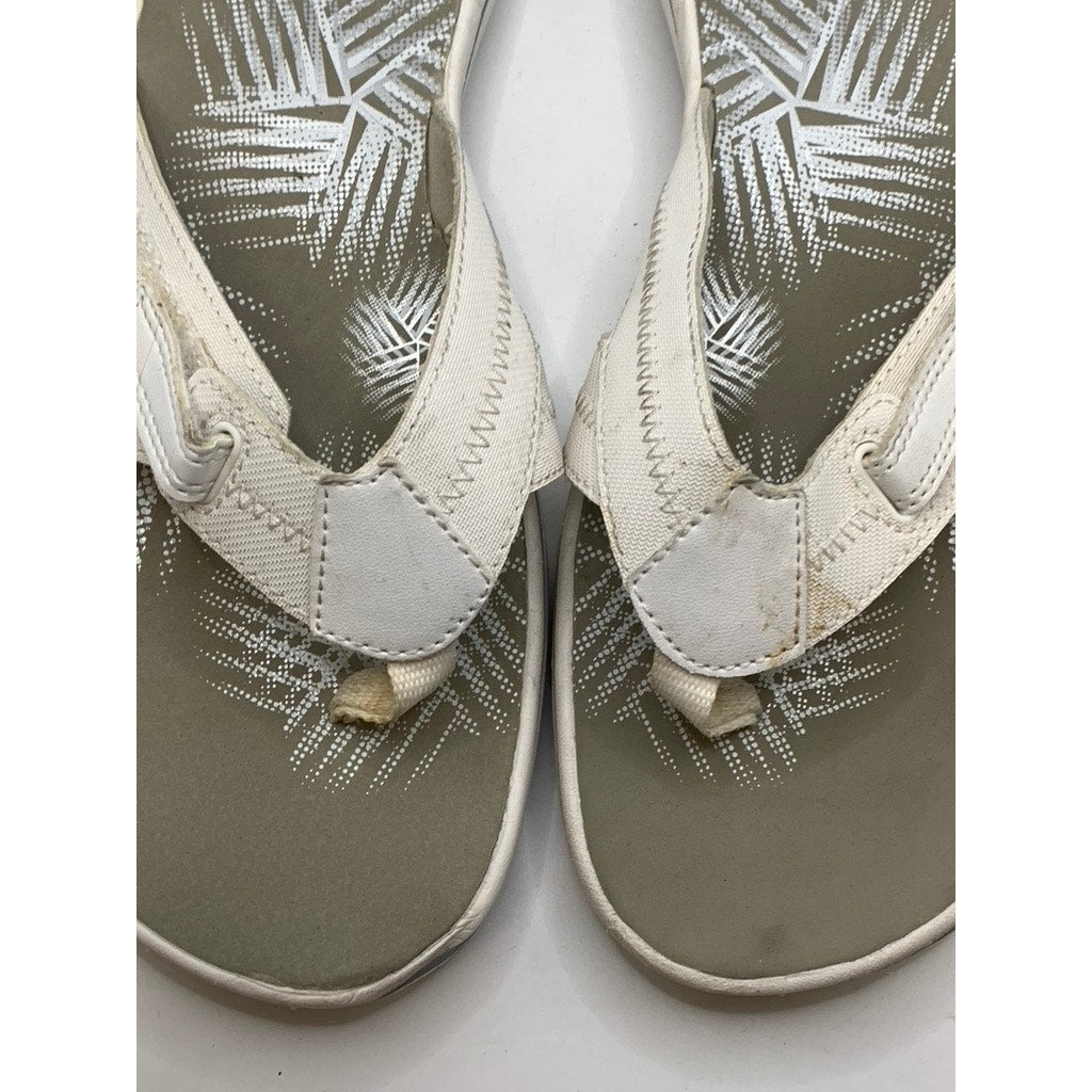 CLARKS Collection Women's White Sea Breeze Thong Sandals SZ 10