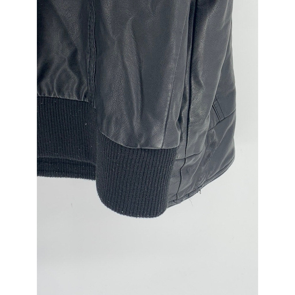 INC INTERNATIONAL CONCEPTS Men's Black Distressed Faux-Leather Jacket SZ XXL