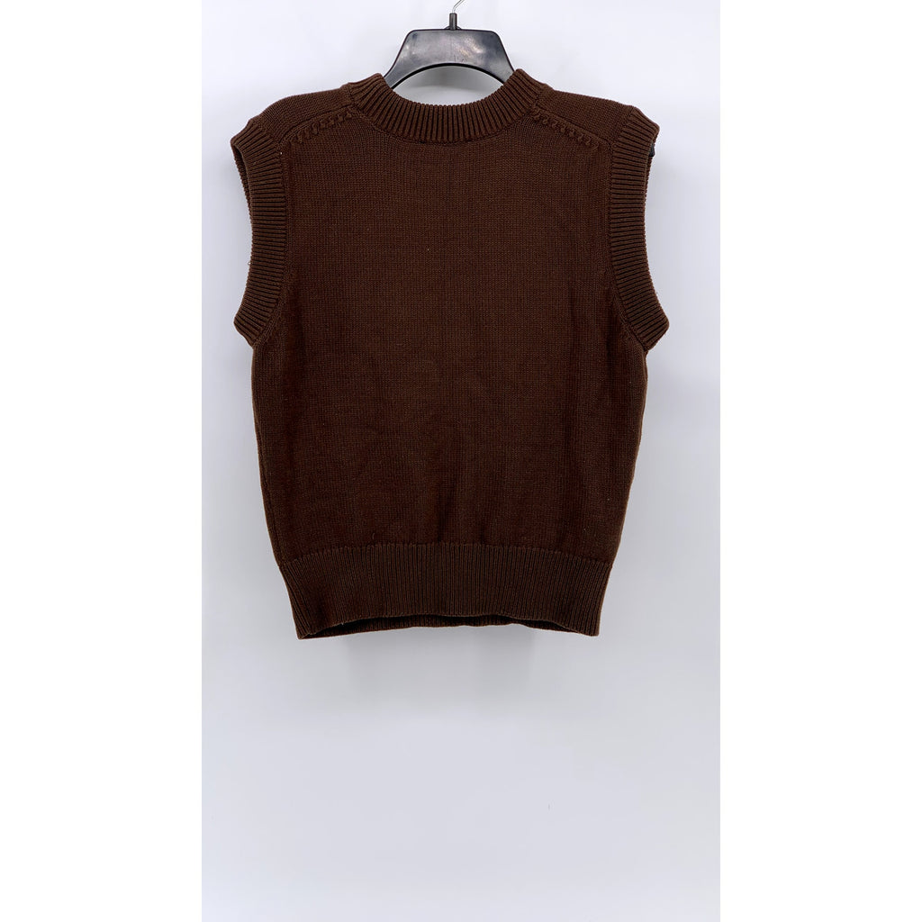 MNG Women's Brown Knit Crewneck Sleeveless Tank Top SZ XS
