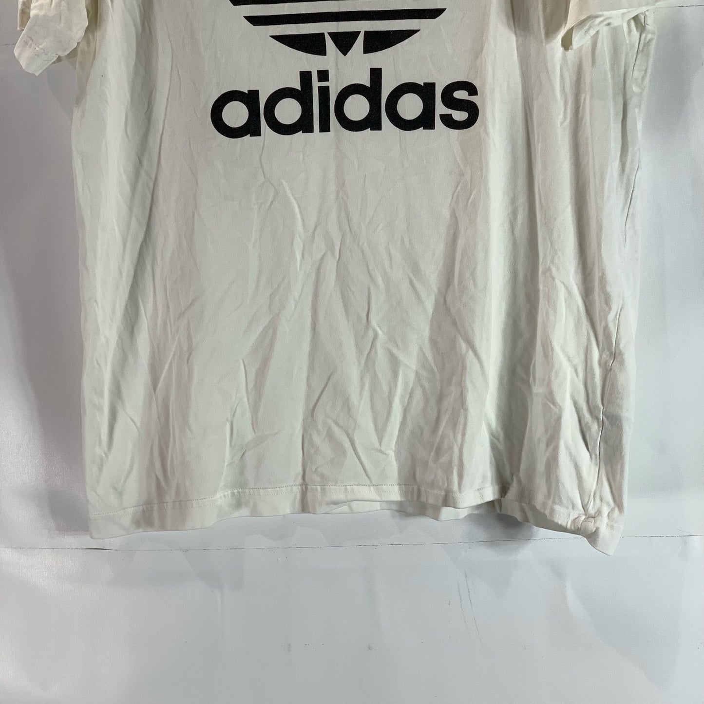 ADIDAS Men's White/Black Large Adicolor Trefoil Logo Crewneck T-Shirt SZ L