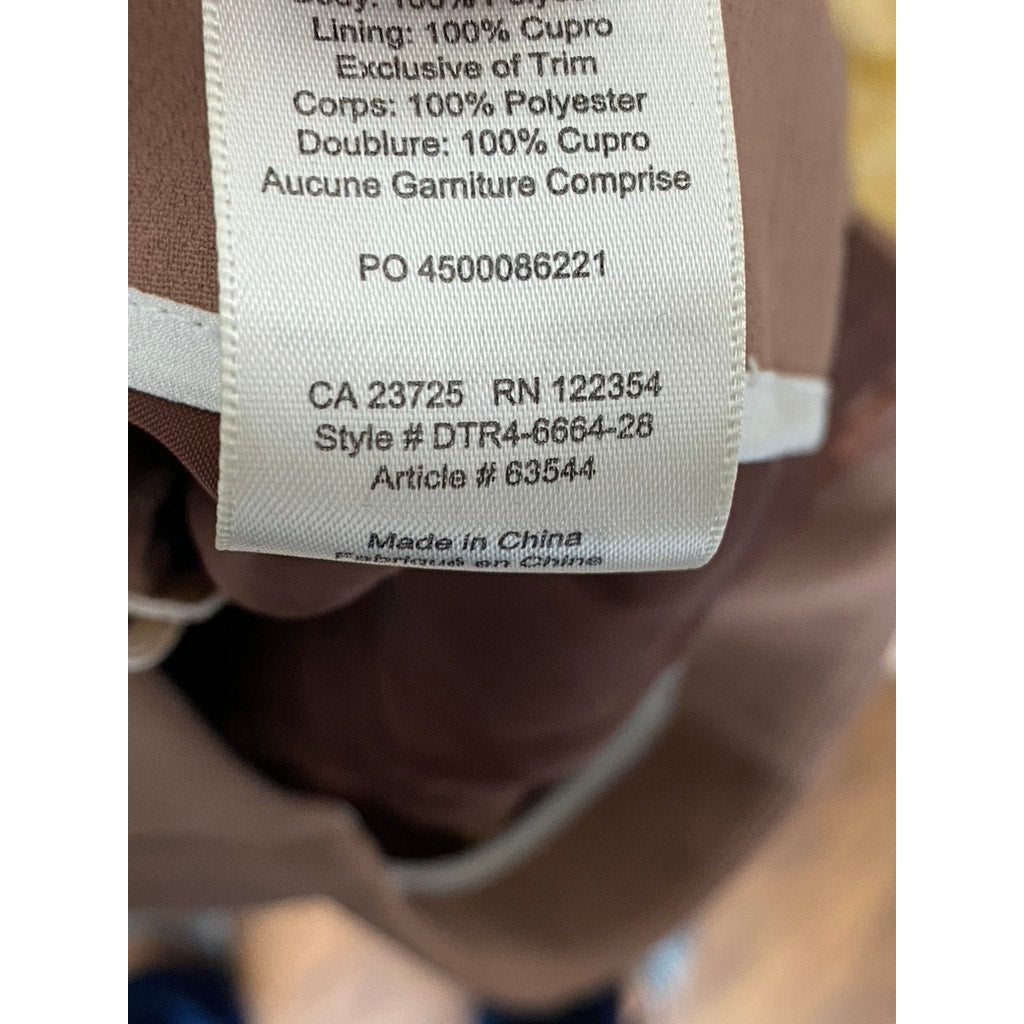 WILFRED Women's Brown Straight-Leg Pleated High-Rise Cropped Trousers SZ 2